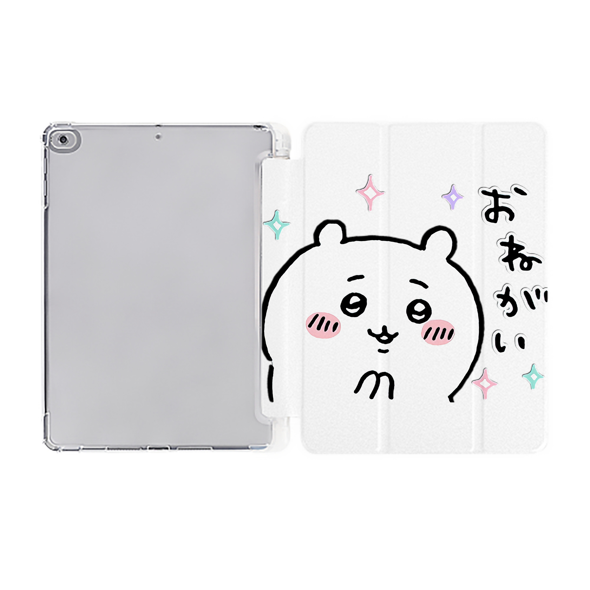 （画像用） ちいかわ ちいかわ Chii-kawa chiikawa IPad ケース ペン収納付き 三つ折りスタンド PUレザー×シリコン 対応機種9.5/10.5/10.9インチ